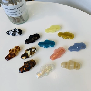 Irregular Wave Acetate Hair Clip Elegant Amber Tortoiseshell Alligator Clip Sweet Bangs Side Clip For Women Daily Styling