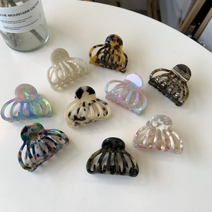 Elegant Acetate Mini Pumpkin Hair Claw Clip Sweet Octopus Small Hair Jaw Clip For Women Korean Style Tortoiseshell Marble Hair Accessories