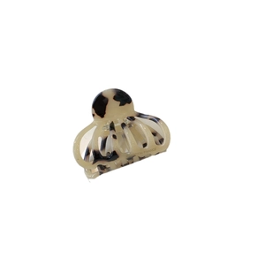 Minimalist acetate pumpkin hair claw clip in milk tea tortoise shell finish