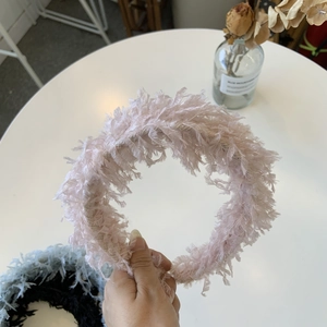 Elegant Fairy Style Fluffy Faux Feather Headband Solid Color Non-Slip Hair Hoop Fashion Headwear Accessory For Women Girls Party Daily Dating Hair Accessories