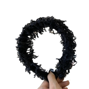 Classic fairy style fluffy black feather headband hair accessory for elegant women