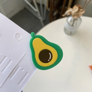 Cute avocado hair clip with smooth acrylic finish and three-dimensional cartoon fruit design