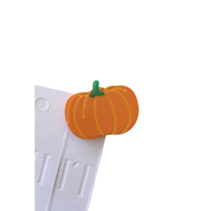 Cute orange pumpkin acetate hair clip with green stem for women and girls