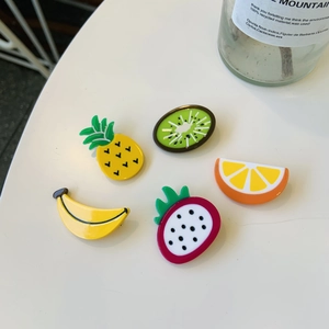 Korean Cellulose Acetate Fruit Hair Clips Cute Pineapple Banana Orange Strawberry Duckbill Clips For Women Hair Accessories
