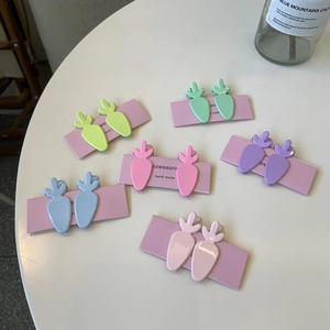 Cute Cartoon Carrot Duckbill Hair Clips For Women Girls Matte Glossy Lacquered Alloy Side Clips Sweet Korean Headwear