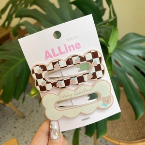 Lot de barrettes à cheveux ours à carreaux marron pour filles et femmes