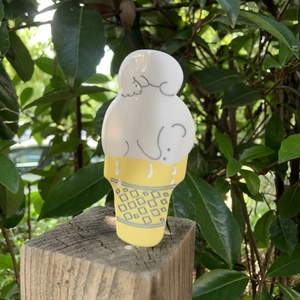 Pinza per capelli a forma di cono gelato con motivo a cartone animato e finitura lucida