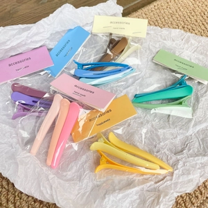 Sweet Macaron Color Matte Resin Hair Clips Set Korean Style Duckbill Side Clips For Women Girls Daily Hair Accessories