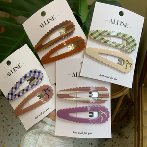 Barrettes à Cheveux en Acrylique Métal Motif Carreaux Nœud Bord Ondulé Style Coréen Pinces BB Décoratives Accessoires Cheveux Femmes Filles