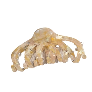 Elegant cream-colored acetate hair claw clip with a natural marbled texture for women