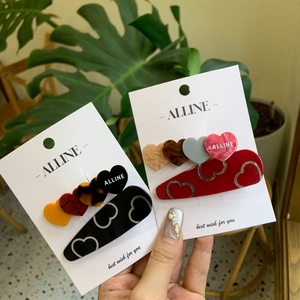 Pinces à Cheveux Sans Couture en Acétate d'Acrylique Douce Texture de Cœur pour Femmes Filles Mode Quotidienne Bijoux