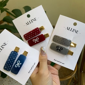 Sweet Polka Dot Bow Hair Clips For Women Girls Acrylic Butterfly Duckbill Clips Korean Style Fashionable Hair Accessories