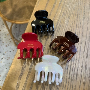 Azetat Haarklammer Gold Label Hoher Schädeloberteil Kleine Haarspange Süß Elegant Haarschmuck Für Damen Täglichen Gebrauch