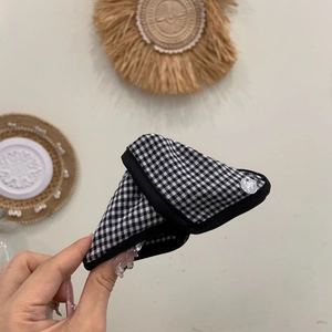 British style black and white plaid fabric triangle hair claw clip for women hair accessory