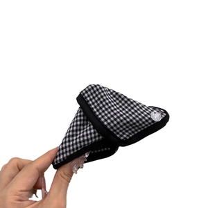 Chic houndstooth plaid triangle hair claw clips with silver metal detail for women