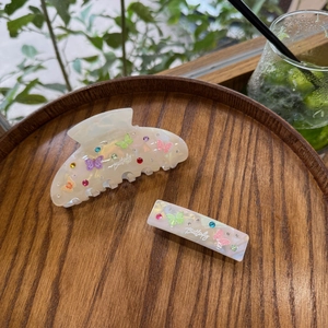 Pince à Cheveux Papillon en Acétate de Cellulose Strass Finition Künstliche Perle Irisée Accessoires de Coiffure pour Femmes Filles