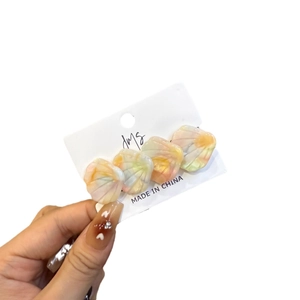 Barrette à cheveux chic en acétate en forme de coquillage avec dégradé de couleurs pastel