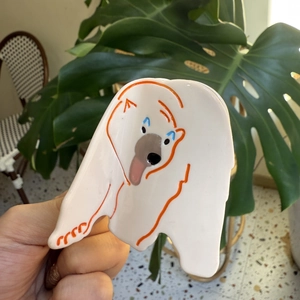 Pince à cheveux ours polaire mignonne en acétate avec des détails orange créatifs