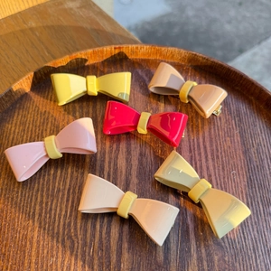 Korean Style Cellulose Acetate Bow Hair Clip Handmade Sweet Dopamine Color Duckbill Clip For Women Girls Hair Accessories