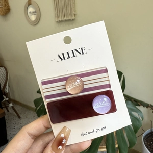 Fermagli per capelli Alline a scacchi in viola a righe e rosso scuro eleganti