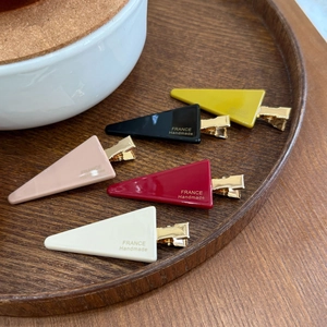 Minimalist Triangle Acetate Hair Clips For Women France Handmade Seamless Geometric Duckbill Side Clips Hair Accessories
