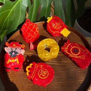 Feestelijke Acetaat Haarklem Voor Dames Chinese Stijl Marmerpatroon Lantaarn Karper Gelukzak Haarspelden Schattige Haaraccessoires