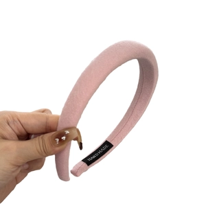 Pink handmade sponge headband made of high-quality twill fabric for women
