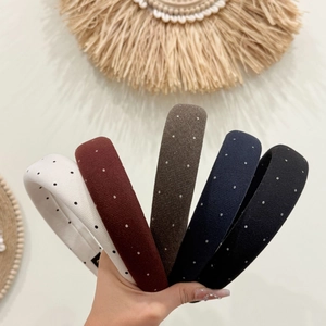 Vintage Padded Polka Dot Fabric Headband High Top Sponge Hair Band Simple Fashion Hair Accessories For Women Daily Decoration
