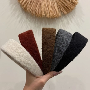 Women Wide Felt-Feel Headband Autumn Winter Solid Color Thickened Hair Band Minimalist Handmade Fabric Hair Accessories