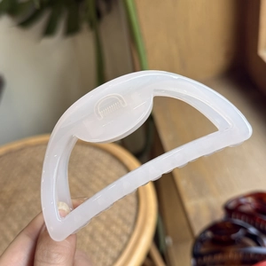 White translucent 10cm hollow semi-circle butterfly hair claw clip for women