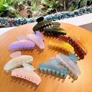 Elegant Acetate Gradient Hair Claw Clip Seven Teeth Large Shark Clip Handmade Minimalist Hair Accessory For Women Jewelry