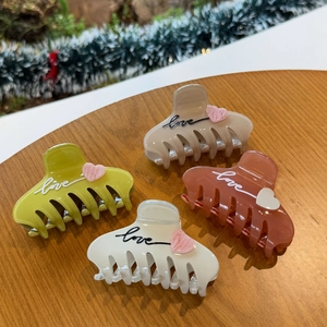 Acetaat Hart Love Letter Haarklem Zoete Ins Stijl Gelei Kleur Haargrijper Haaraccessoires Voor Dames Meisjes