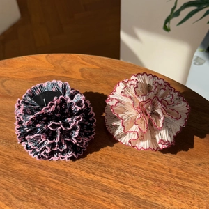 Floral Fabric Flower Hair Claw Clip Chiffon Pleated Large Shark Clip Sweet Contrast Color Hair Accessories For Women Girls
