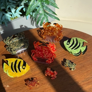 Handmade Acetate Ocean Series Crab Tropical Fish Hair Claw Clips For Women Animal Shaped Shark Clips Hair Accessories Gift