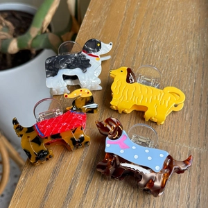 Handgefertigte Acetat Welpen Haarklammer Border Collie Dackel Golden Retriever Hund Form Haarschmuck Für Damen Schmuck