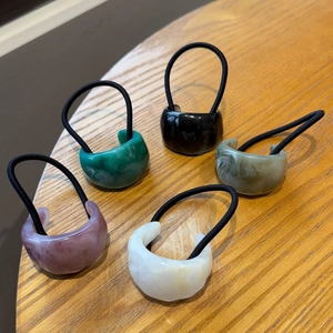 Elastico per Capelli in Resina con Trama Marmorea Stile Coreano per Donna Elegante Supporto per Coda di Cavallo Accessori Capelli