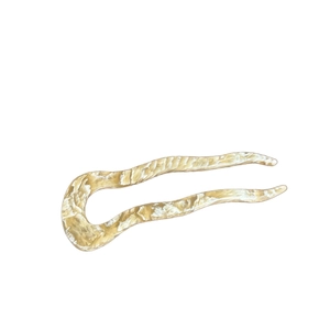 Elegant 10cm marble acetate wave U-shaped hair stick fork for women styling