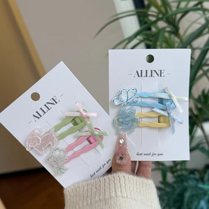 Barrettes à Cheveux Nœud Doux pour Filles Fait à la Main Motif Cœur Papillon Chiot Floral Accessoires de Cheveux Métal Résine