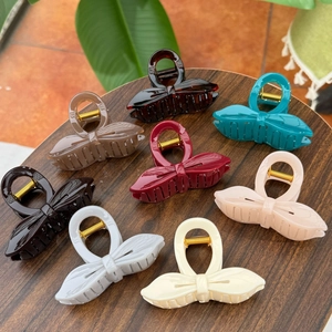 Elegant Leaf Bow Butterfly Hair Claw Clip Large Resin Shark Clip For Women Thick Hair Simple Minimalist Hair Accessories