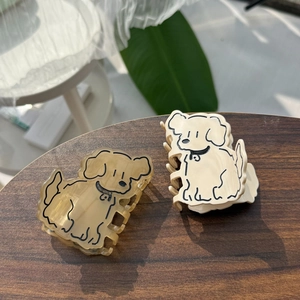 Pince à Cheveux en Acétate Chien Dessin Animé pour Femmes Mignon Motif Animal Chiot Pince Shark Accessoire Cheveux Fait Main