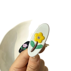 Barrettes à fleurs en acétate avec strass, modèles marguerites jaunes et roses pour femmes
