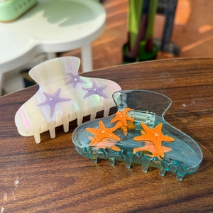 Dulce Pinza de Pelo Estrella de Mar de Acetato Diamantes de Imitación Estilo Océano Accesorios de Pelo para Mujer Ligera Diaria Playa
