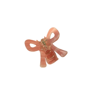 Pince à cheveux papillon rose corail élégante avec texture marbrée pour coiffure Y2K