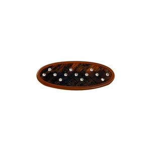 Pince à cheveux ovale motif écaille avec losanges et cristaux brillants pour femme