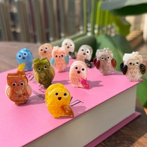 Mini Pinces à Cheveux Hibou en Acétate Mignonnes Pinces à Frange Animal Dessin Animé Accessoires de Coiffure pour Femmes