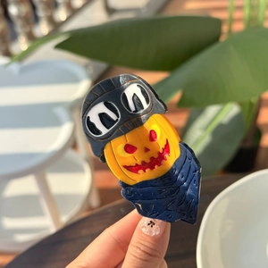 Pinza per capelli di Halloween in acetato con design creativo a zucca pilota