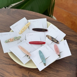 Handmade Acetate Long Oval Hair Clip French Style Marble Pattern Duckbill Clip Elegant Fashion Hair Accessories For Women