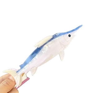 Swordfish ocean series acetate hair claw clip with blue and white gradient for women