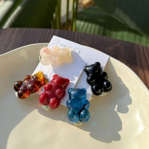 Zoete Kleurrijke Gummybeertje Hars Haarclips Voor Dames Meisjes Leuke Geleestijl Eendenbek Zijclips Handgemaakte Haaraccessoires