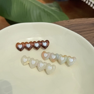 Heart Shape Acetic Acid Duckbill Clip Colorful Glitter Sequin Side Bangs Hair Accessory For Women Girls Korean Style Barrettes